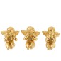 Set de 3 anges de la sagesse en résine Or 14x16,5x15,5cm