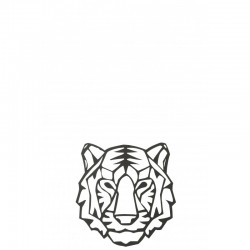 Decoración mural de cabeza de tigre en metal negro de 48x46cm