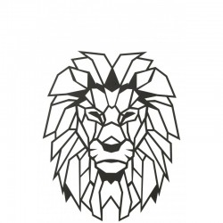 Décoration murale tête de lion en métal noir 91x72cm