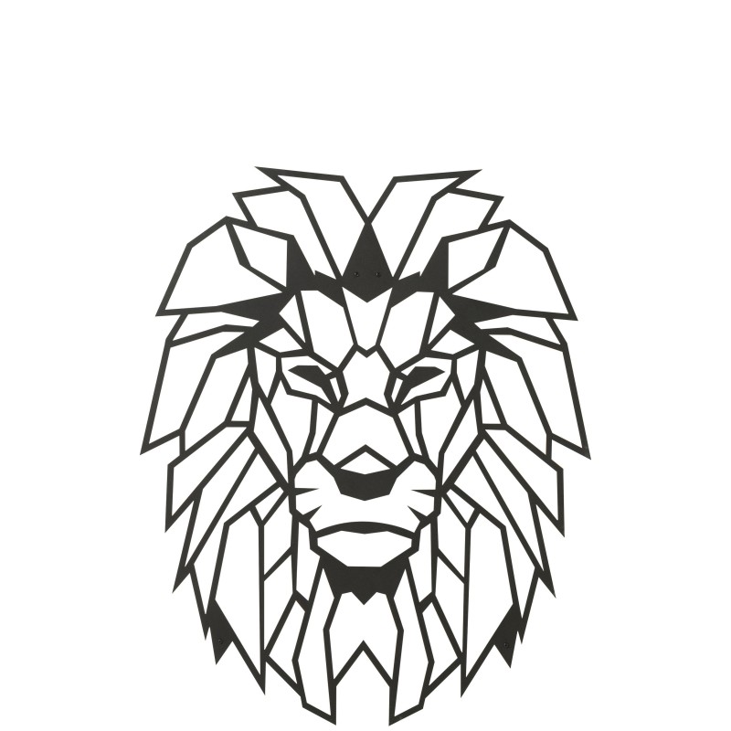Décoration murale tête de lion en métal noir 91x72cm Décoration murale tête de lion en métal noir 91x72cm