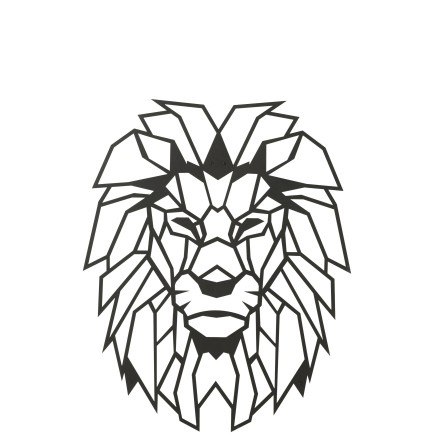 Décoration murale tête de lion en métal noir 91x72cm