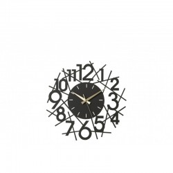 Reloj redondo con números en metal negro de 48x48cm
