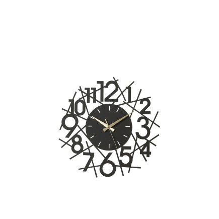 Horloge ronde avec nombres en métal noir 48x48cm