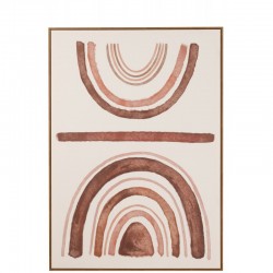 Tableau avec lignes courbes en toile beige 100x140cm
