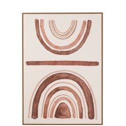 Tableau avec lignes courbes en toile beige 100x140cm