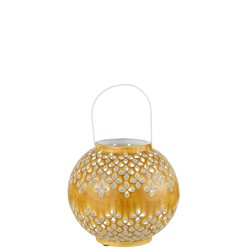 Lanterna a sfera forata in ferro ocra 20x20x20cm