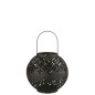 Lanterna a sfera forata in ferro nero 20x20x20cm Lanterna a sfera forata in ferro nero 20x20x20cm