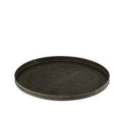 Plateau rond avec bords en métal noir D50cm