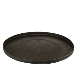 Plateau rond avec bords en métal noir D60cm