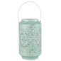 Lanterna alta forata in ferro blu 18x18x43cm Lanterna alta forata in ferro blu 18x18x43cm