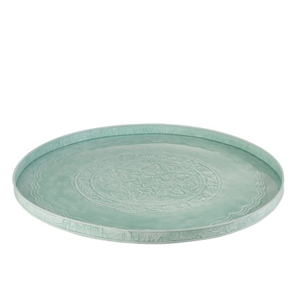 PLATEAU ROND CLASSIQUE FER BLEU L