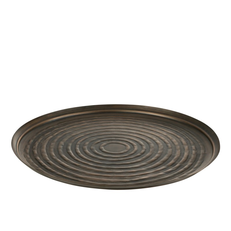 Plateau rond avec bords en métal bronze D60cm