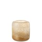 Photophore en verre marron et beige 19x19x21cm Photophore en verre marron et beige 19x19x21cm