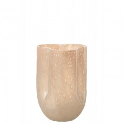 Vase en verre beige 16x16x22cm