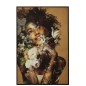 CADRE FEMME FLEUR TOILE/BOIS MIX