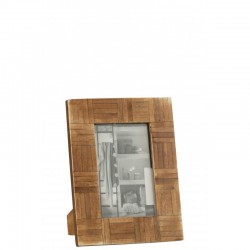 Cadre pour photo rectangle avec cadre en bois marron 21x10x16cm