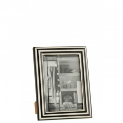 Cadre rectangle pour photo en résine blanche et noire 16x22cm