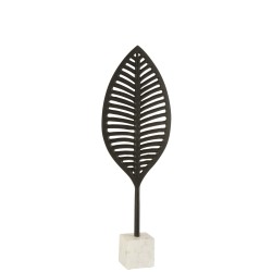 Delgada hoja decorativa sobre base de aluminio negro de 59 cm de altura