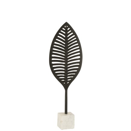 Feuille fine décorative sur socle en aluminium noir H59cm