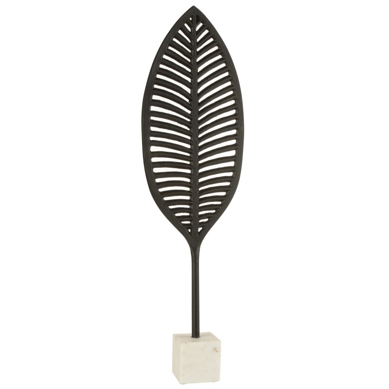 Delgada hoja decorativa sobre base de aluminio negro de 71 cm de altura