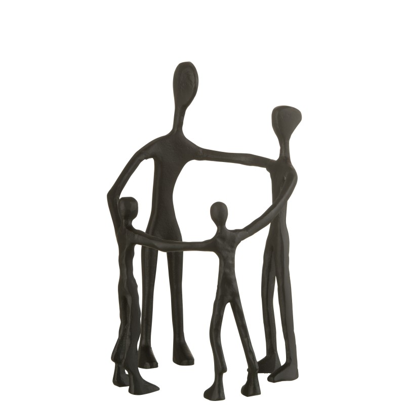 Statue d'une famille en cercle en aluminium noir 22x31cm Statue d'une famille en cercle en aluminium noir 22x31cm