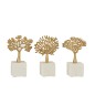 Lot de 3 arbres sur socle en aluminium doré H23cm Lot de 3 arbres sur socle en aluminium doré H23cm