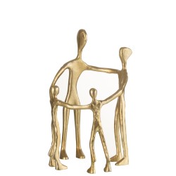 STATUE FAMILLE CERCLE ALUMINIUM OR