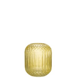 Vase droit en verre jaune L14*l14*H17cm