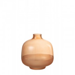 Vase en verre couleur pêche L18*l18*H18cm