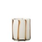 Photophore en verre blanc avec lignes marrons L18*l18*H18cm