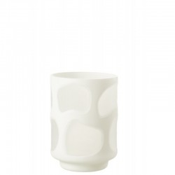 Vase blanc avec tâches en verre L15*l15*H19cm