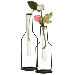Soliflor en forma de botella de metal negro L10*l10*H33cm