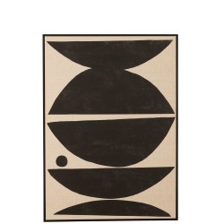 Cadre avec dessin formes ethniques en bois et toile L103*l143*H43cm