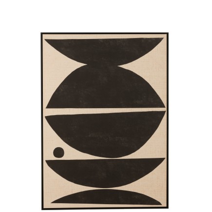 Cadre avec dessin formes ethniques en bois et toile L103*l143*H43cm