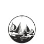 Décoration murale en forme de bateau en métal noir L60*l1*H60cm Décoration murale en forme de bateau en métal noir L60*l1*H60cm