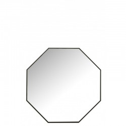 Espejo octogonal de vidrio y metal negro de L60*l60*H3cm