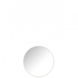 Miroir rond en verre et métal blanc L40*l40*H3cm