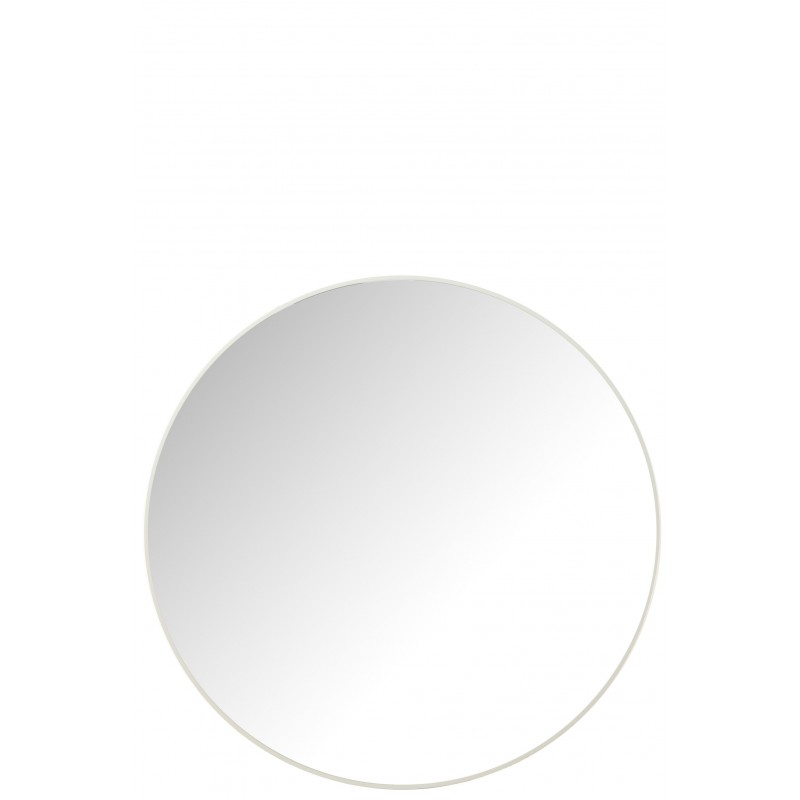 Miroir rond en verre et métal blanc L90*l90*H3cm