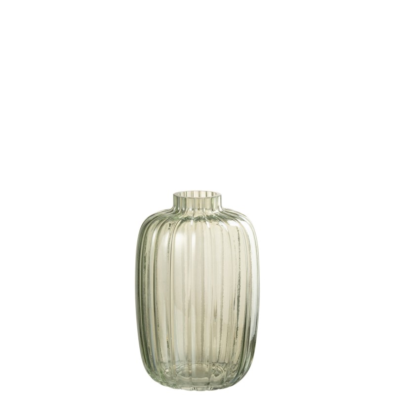Vase en verre vert 13.5x13.5x20 cm Vase en verre vert 13.5x13.5x20 cm