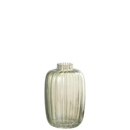 Vase en verre vert 13.5x13.5x20 cm