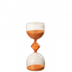 Sablier 10 minutes en verre orange 7.5x7.5x19 cm