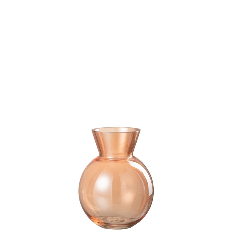Vase boule en verre orange 13x13x18 cm Vase boule en verre orange 13x13x18 cm