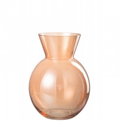 Vase boule en verre orange 20.5x20.5x28 cm