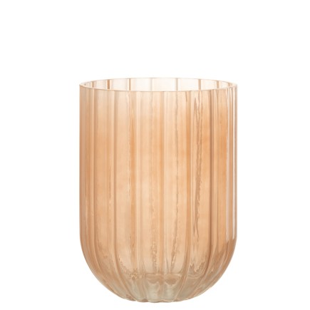 Vase avec ligne en verre rose 15x15x21 cm