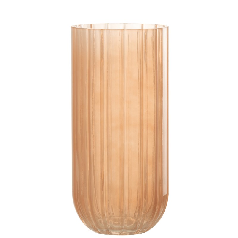 Vase avec ligne en verre rose 12x12x25 cm Vase avec ligne en verre rose 12x12x25 cm