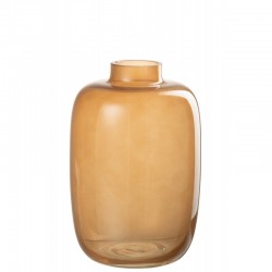 Vase en verre orange 14x14x22.5 cm