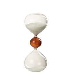 Sablier de 25min en verre marron 8x8x23 cm