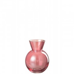 Vase boule en verre rouge 13x13x18 cm