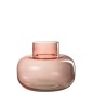 Vase plat avec motif taches en verre rouge 24x24x20 cm