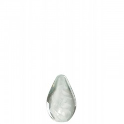 Portapapeles en espiral de vidrio blanco de 8x8x12 cm